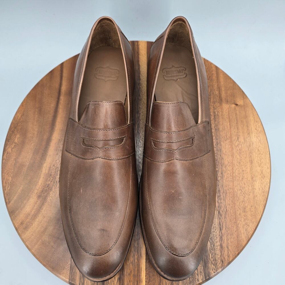 Thursday Boot Co. Lincoln Penny Loafers Mens 13 Brown Slip On Dress Shoes - Picture 5 of 8